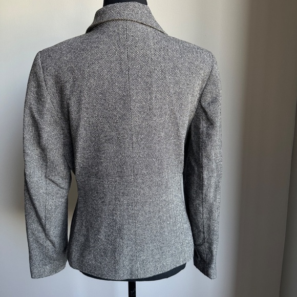 *LORD & TAYLOR* Petite Black x Tan Long Sleeve Button Blazer Suit Jacket Sz 8P - Picture 4 of 7